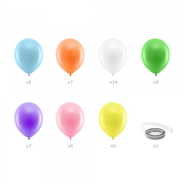 Luftballongirlande „Regenbogen“ (60 Stk., 200cm) Luftballongirlande „Regenbogen“ (60 Stk., 200cm)