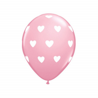 Rosa Luftballons „Herzen“ (6 Stk.)