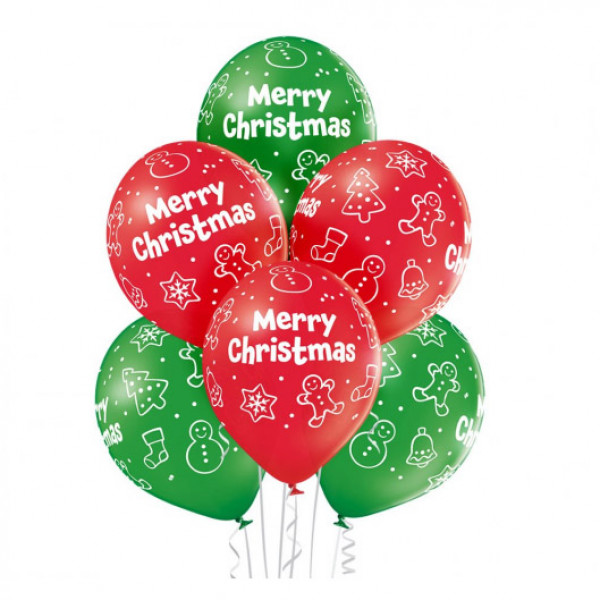 Premium Luftballons „Frohe Weihnachten“ (6 Stk.) Premium Luftballons „Frohe Weihnachten“ (6 Stk.)