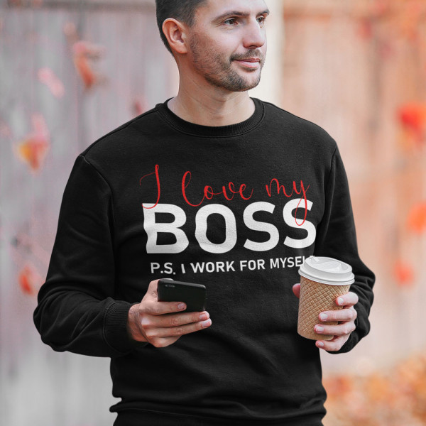 Sweatshirt "I love my Boss" (ohne Kapuze)