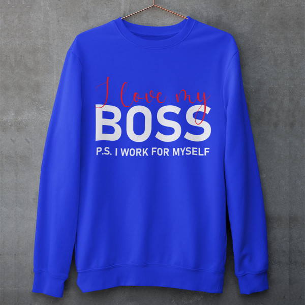 Sweatshirt "I love my Boss" (ohne Kapuze)