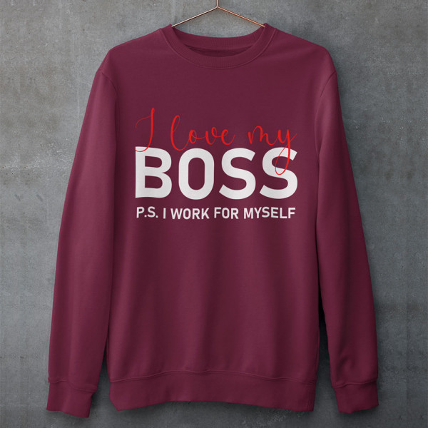 Sweatshirt "I love my Boss" (ohne Kapuze)