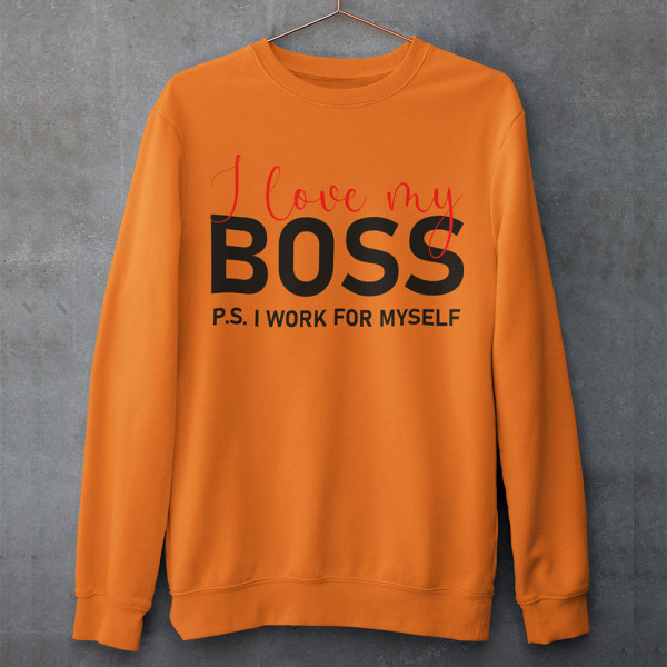 Sweatshirt "I love my Boss" (ohne Kapuze)