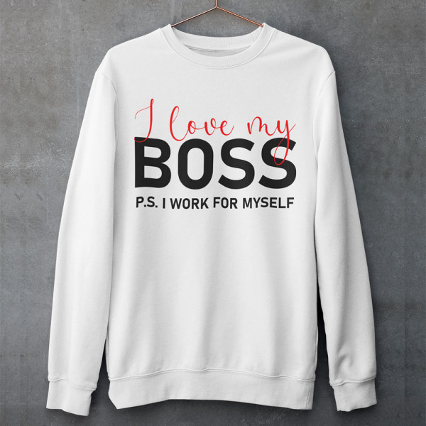 Sweatshirt "I love my Boss" (ohne Kapuze)