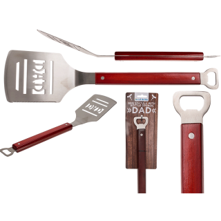 XL Grill- und Pfannenspachtel aus Metall mit Flaschenöffner „DAD“