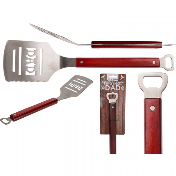 XL Grill- und Pfannenspachtel aus Metall mit Flaschenöffner „DAD“ XL Grill- und Pfannenspachtel aus Metall mit Flaschenöffner „DAD“