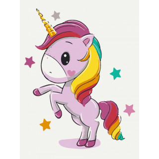 Malen nach Zahlen Set „Regenbogen-Einhorn“ (15x20cm)