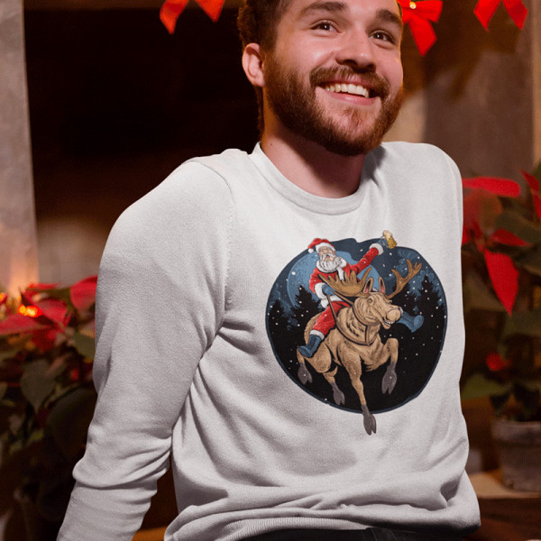 Sweatshirt "Santa riding to Christmas" (ohne Kapuze) Sweatshirt "Santa riding to Christmas" (ohne Kapuze)
