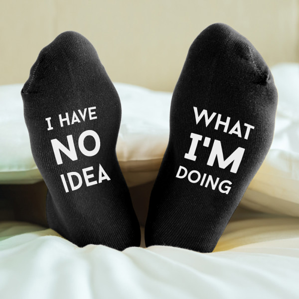 Damensocken mit Sohlenprint "I have no idea what i'm doing" Damensocken mit Sohlenprint "I have no idea what i'm doing"