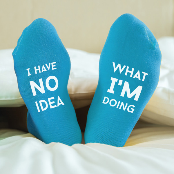 Damensocken mit Sohlenprint "I have no idea what i'm doing" Damensocken mit Sohlenprint "I have no idea what i'm doing"