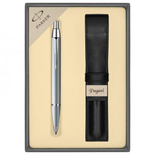 PARKER Kugelschreiber „IM Silver“ mit Etui und Geschenkbox