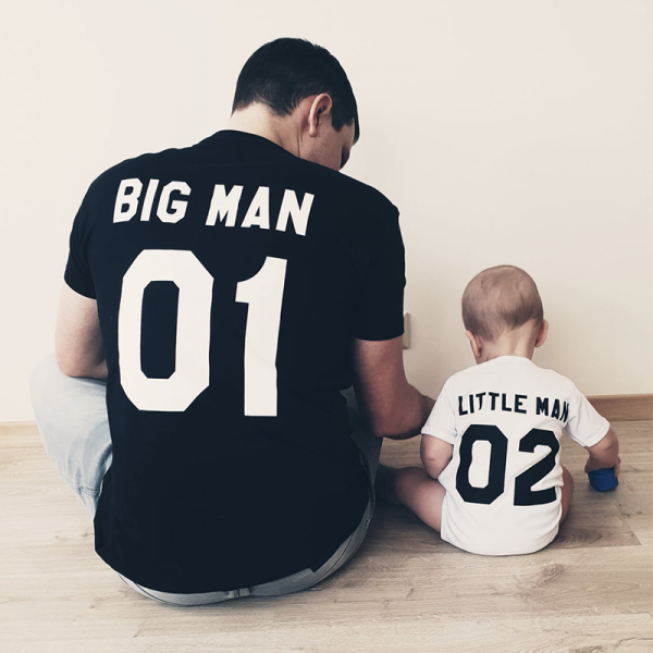 T-Shirt-Set "Big man and Little man" mit ausgewählten Zahlen T-Shirt-Set "Big man and Little man" mit ausgewählten Zahlen
