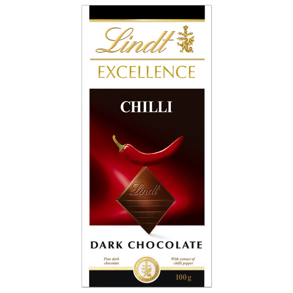 LINDT EXCELLENCE Zartbitterschokolade mit Chili-Extrakt, 100g