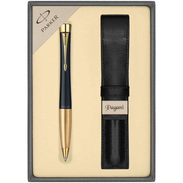PARKER Kugelschreiber „URBAN MUTED BLACK GT“ mit Etui und Geschenkbox