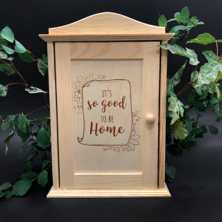 Holz-Schlüsselkasten "It's so good to be home"