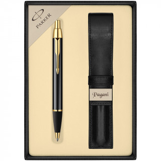 PARKER Kugelschreiber „IM Black GT“ mit Etui und Geschenkbox