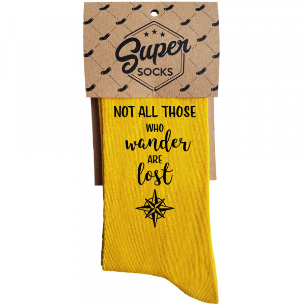 Socken "Not all those who wander are lost" Socken "Not all those who wander are lost"