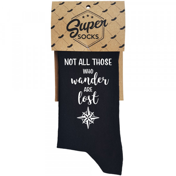 Socken "Not all those who wander are lost" Socken "Not all those who wander are lost"