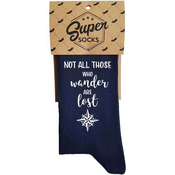 Socken "Not all those who wander are lost" Socken "Not all those who wander are lost"