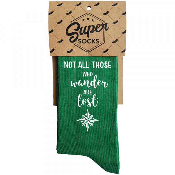 Socken "Not all those who wander are lost" Socken "Not all those who wander are lost"