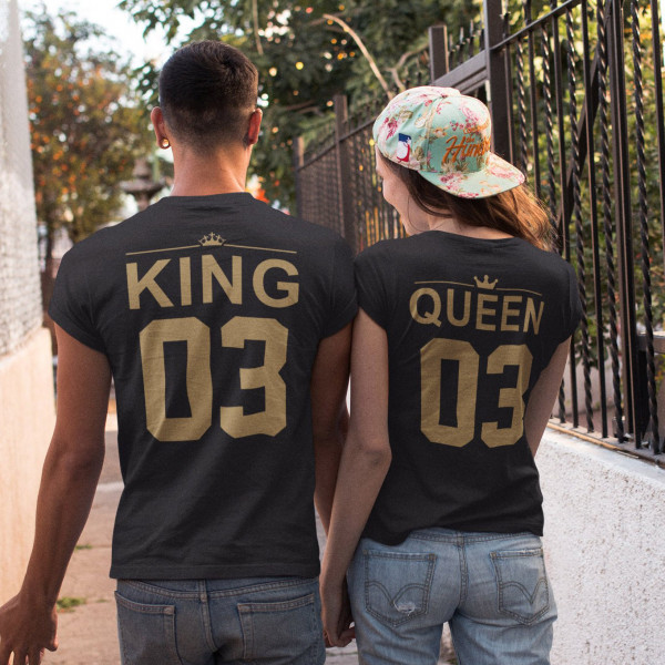 T-Shirt-Set "King & Queen" mit Zahlen auf der Rückseite T-Shirt-Set "King & Queen" mit Zahlen auf der Rückseite