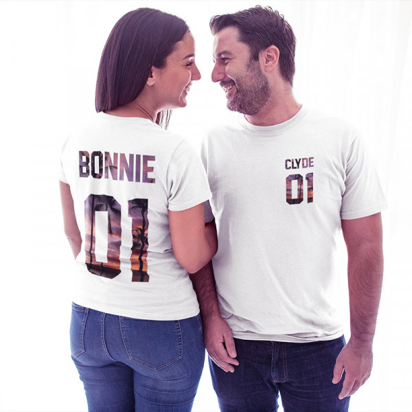 T-Shirt-Set "Bonnie & Clyde Hawaii" mit ausgewählten Zahlen T-Shirt-Set "Bonnie & Clyde Hawaii" mit ausgewählten Zahlen