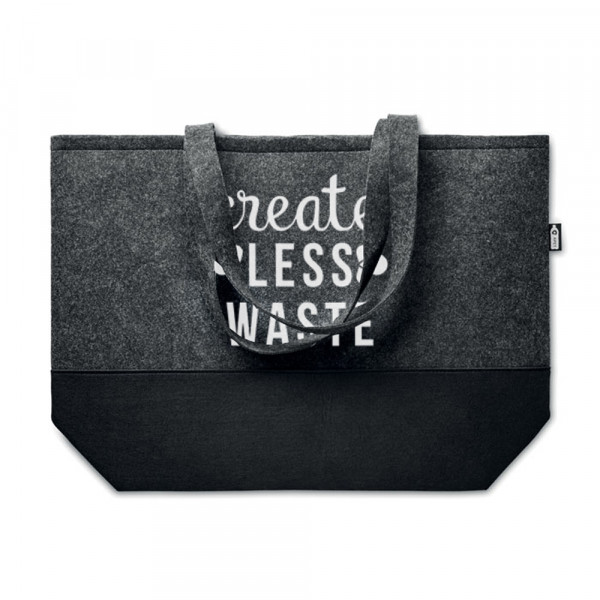 Einkaufstasche aus Ökofilz "Create less waste" Einkaufstasche aus Ökofilz "Create less waste"