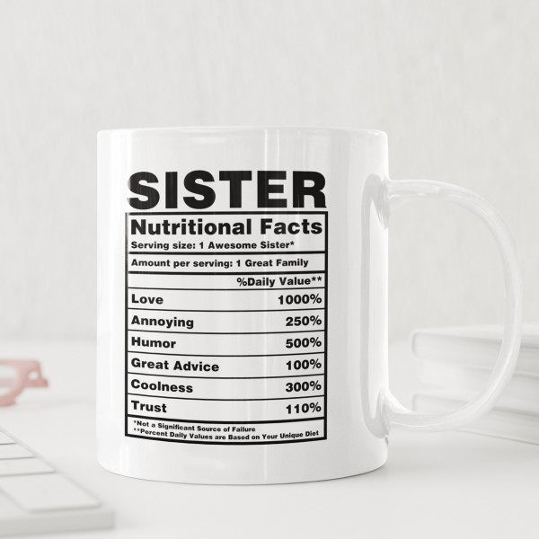 Tasse "Sister Nutrition Facts" Tasse "Sister Nutrition Facts"
