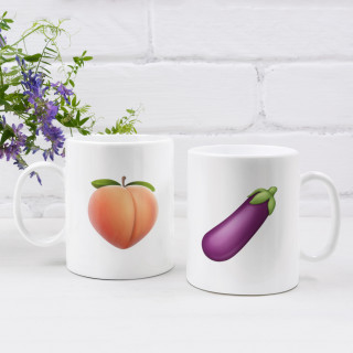 Becherset „Aubergine und Pfirsich“