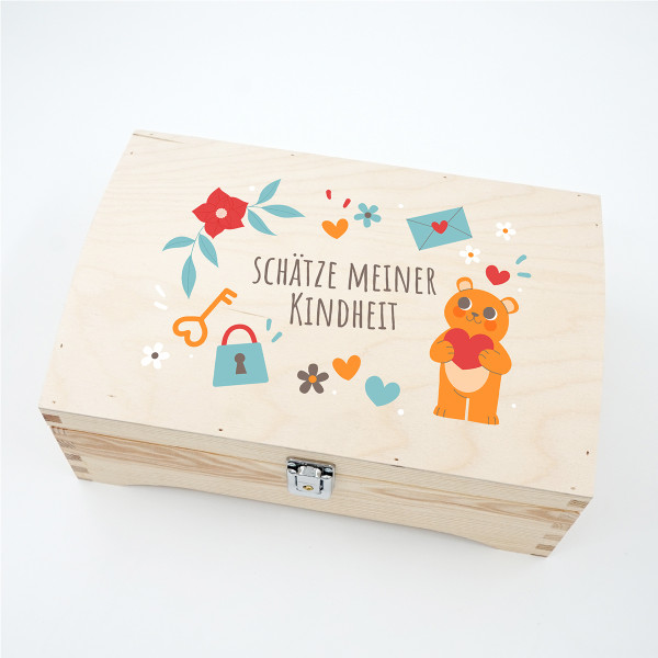 Andenkenbox aus Holz "Schätze meiner Kindheit"