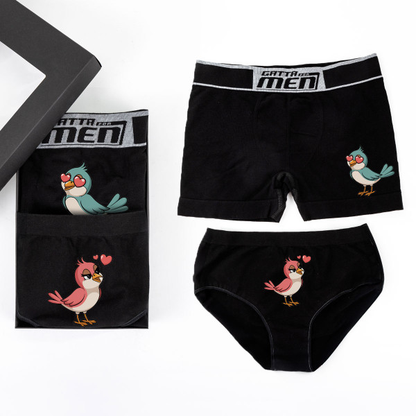 Unterwäsche-Set für Paare „Vögelchen“
