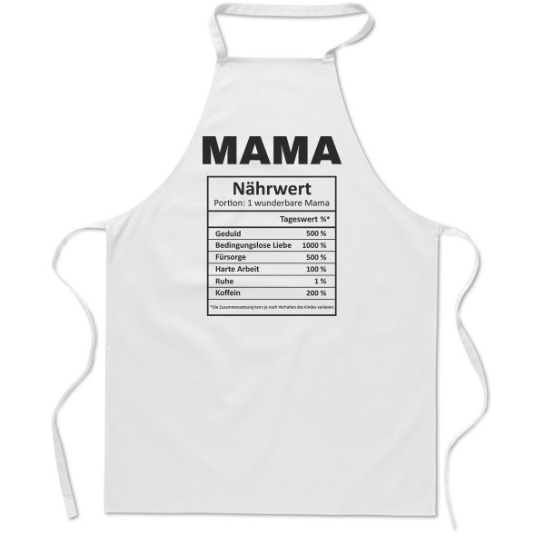 Baumwollschürze "Mamas Inhaltsstoffe"