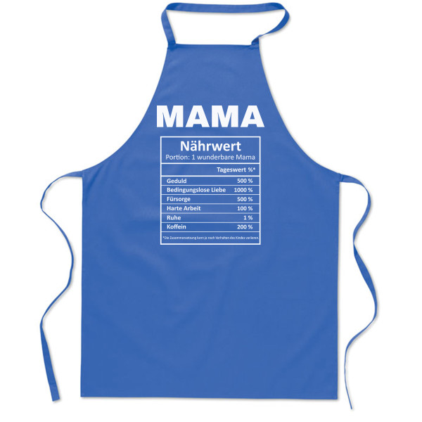 Baumwollschürze "Mamas Inhaltsstoffe"