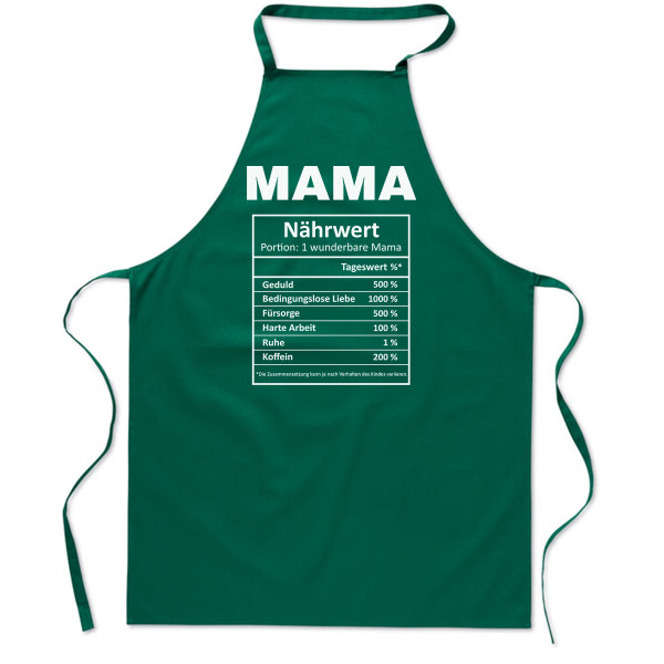 Baumwollschürze "Mamas Inhaltsstoffe"