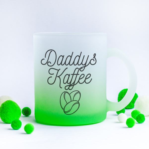 Becher aus Milchglas "Daddys Kaffee" Becher aus Milchglas "Daddys Kaffee"