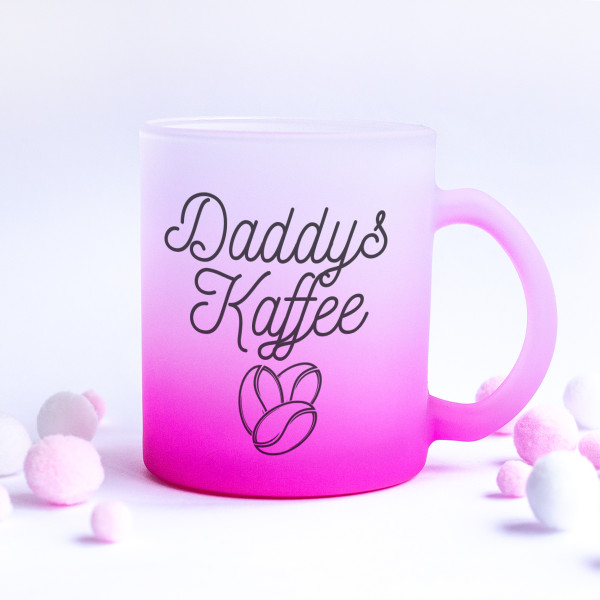 Becher aus Milchglas "Daddys Kaffee" Becher aus Milchglas "Daddys Kaffee"