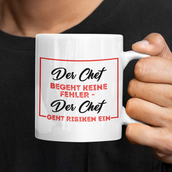 Becher "Der Boss macht keine Fehler - Der Boss geht Risiken ein"