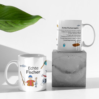 Becher "Die Regeln eines echten Fischers" Becher "Die Regeln eines echten Fischers"