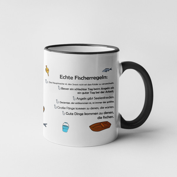 Becher "Die Regeln eines echten Fischers" Becher "Die Regeln eines echten Fischers"