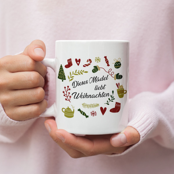 Becher "Dieses Mädchen liebt Weihnachten" Becher "Dieses Mädchen liebt Weihnachten"