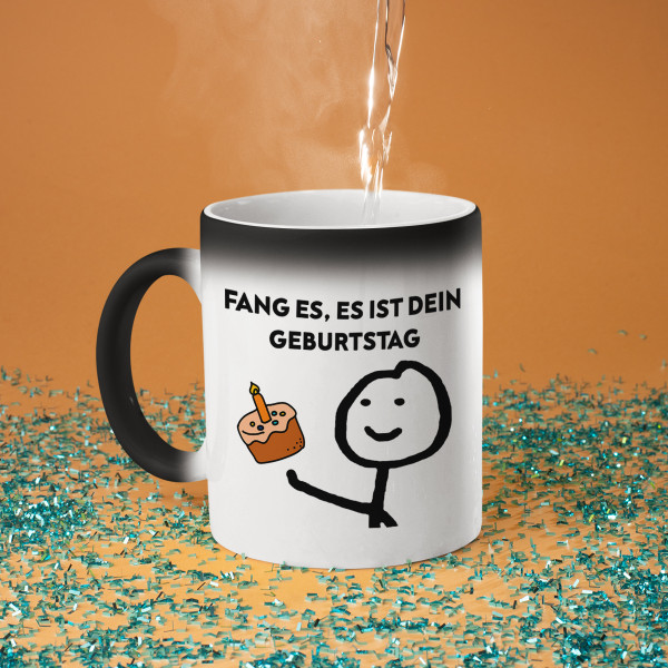 Becher "Fang das"