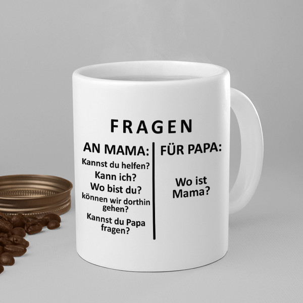 Becher "Fragen an Papa"