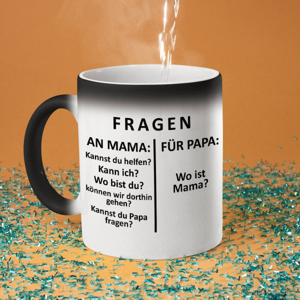 Becher "Fragen an Papa"