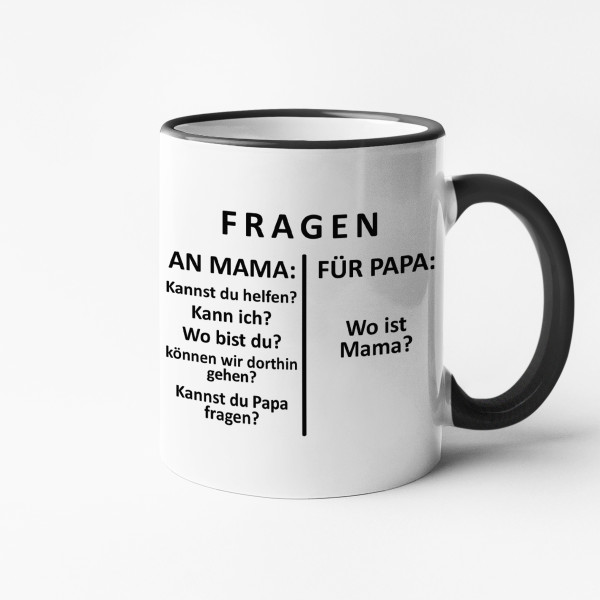 Becher "Fragen an Papa"
