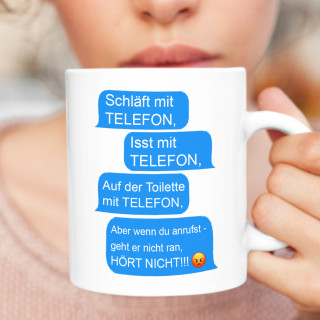 Becher "Immer das Telefon dabei" Becher "Immer das Telefon dabei"