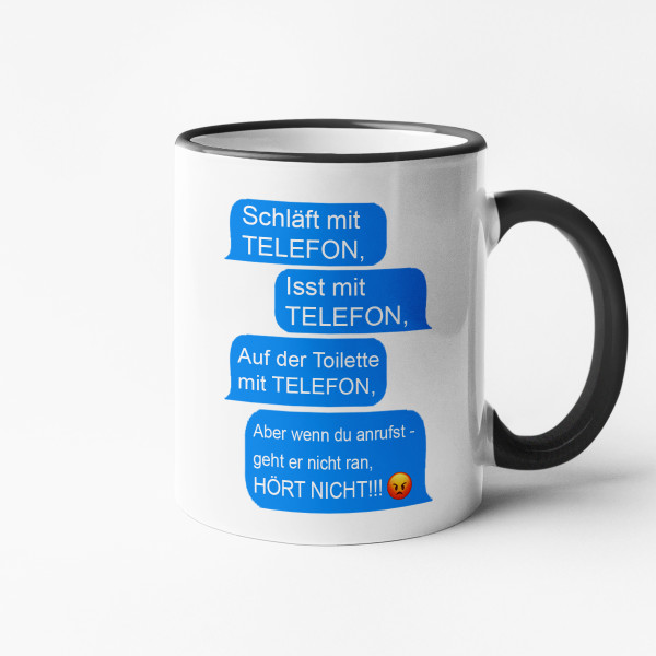 Becher "Immer das Telefon dabei"