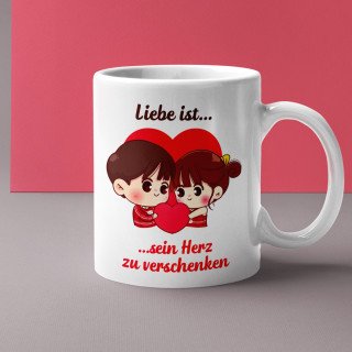 Becher "Liebe ist - dein Herz zu verschenken"