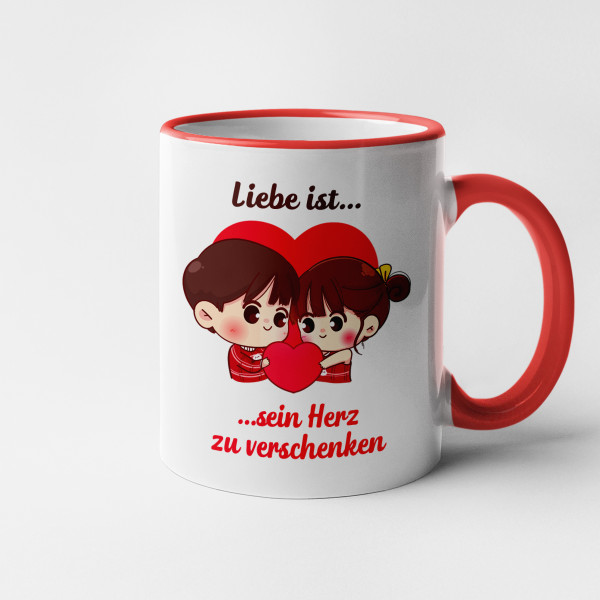 Becher "Liebe ist - dein Herz zu verschenken"