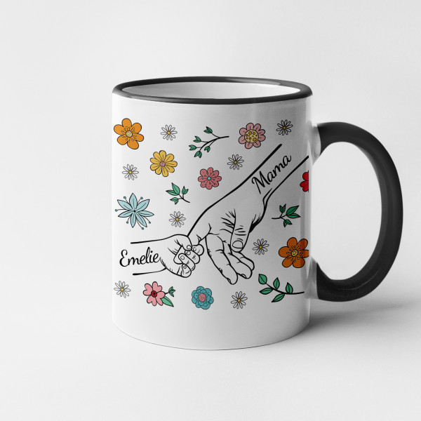 Becher "Mama und Kinder" mit den Namen der Kinder