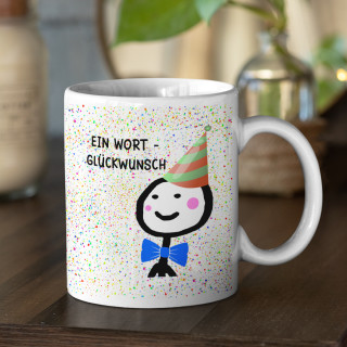 Becher "Nur ein Wort - Glückwunsch" Becher "Nur ein Wort - Glückwunsch"